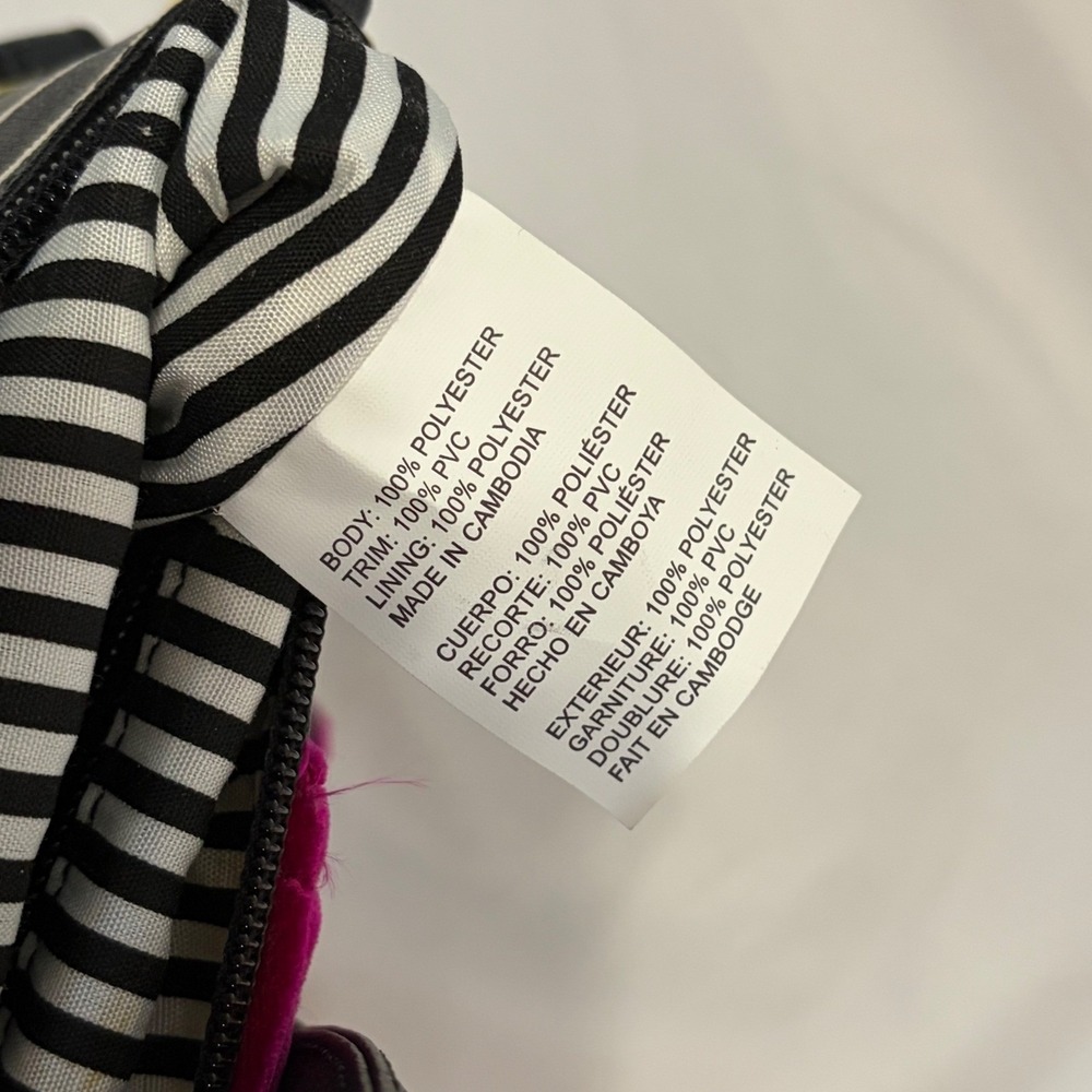 NWT Luv Betsey by Betsey Johnson Striped Star Velvet Purse with white fluff ball - Picture 9 of 13